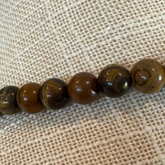 Tiger's Eye Quartz Bead Necklace - Picture 3 of 8